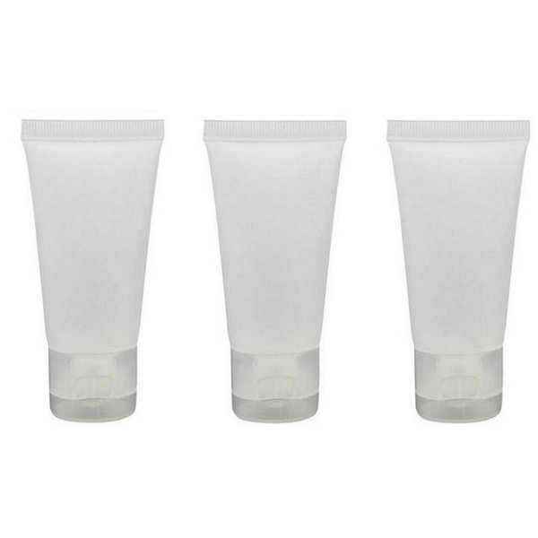 ASTRQLE 24PCS Clear Refillable Empty Plastic Squeeze Soft Tubes Bottle Sample Packing Jars Makeup Container for Body Lotion Shower Gel Shampoo Cleanser (100ml / 3.4oz)