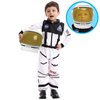 Spooktacular Creations Astronaut Costume with Helmet, Space Suit for Kids and Toddler with Movable Visor Helmet, Kids Astronaut Costume for Halloween Costumes Party Favor Supplies White XL