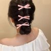 Capiant 24 PCS Hair Clips, Mini Bowknot Hair Barrettes for Adolescents, Ribbon Alligator Hair Bow Clips, Hair Accessories for Women, Pink Bow, 24 Count
