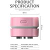 ODISTAR Desktop Vacuum Cleaner,Mini Table dust Sweeper Energy Saving,High Endurance up to 400 mins,Cordless&360º Rotatable for Cleaning Hairs,Crumbs,Computer Keyboard of Gifts for Kids (Pink)