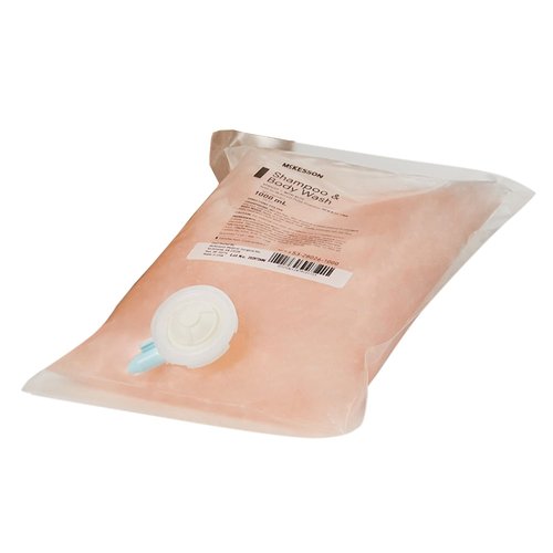 McKesson Body Wash and Shampoo, Refill Bag, Apricot Scent 1000 mL, 1 Count