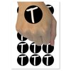 Letter T Uppercase Felt Marker Font Temporary Tattoo Water Resistant Fake Body Art Set Collection - 54 1" Tattoos (1 Sheet)