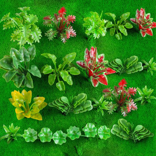 FOIMAS 100pcs Mini Model Plant Miniature Model Tree Flower Green Shrub for Fairy Garden Diorama Train Scenery Railway Sand Architecture Model Craft Supply