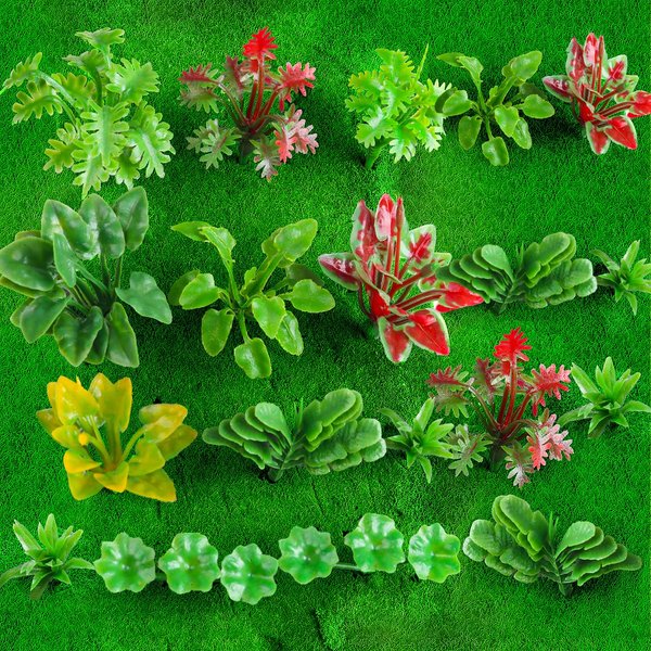 FOIMAS 100pcs Mini Model Plant Miniature Model Tree Flower Green Shrub for Fairy Garden Diorama Train Scenery Railway Sand Architecture Model Craft Supply