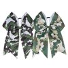 Camo Cheer Bow 7" Cheer Bows Camouflage Ponytail Hair Ties Ponytail Holder Ribbon Accessories.(FQ4) (B)
