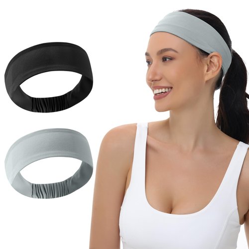 BE BIGEDDIE Headbands for Women, Higher-Quality Polyester Headband with Perfect Stretchy, Workout Headbands for Women Yoga Running Sports (2PCS)