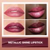 BEAUTY SEARCHER Lipstick, Metallic Shine Finish Lip Balm Glossy Hydrating Nude Velvet Red Long-Lasting Moisturisation Luxury Lip Stick Makeup # 02 Guilty Brown