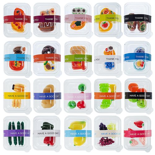 75Pcs Miniature Supermarket Food Lunch Box Dollhouse Kitchen Set Mini Takeaway Snacks Resin Fruit Crisper Accessories Bread Pretend Play Toys Grocery Store Kids Shopping Model Tableware Vegetables