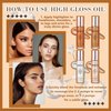 Body Shimmer Oil Set,Waterproof Body Glitter Oil for Face & Body,High Glossy Long Lasting Moisturizing Body Luminizer Glow,Multi-purpose Body Glitter Oil Liquid Illuminator Highlighter（4 Pcs）