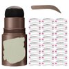 Eyebrow Stamp Stencil Kit, Eyebrow Stamp Pomade with 24 Reusable Thin & Thick Brow Stencils, Eyebrow Stencils Shaping Kit Definer (Black Brown)