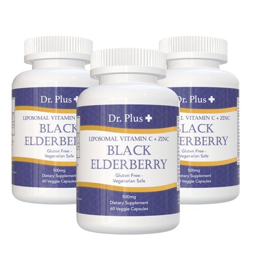 Elderberry, Liposomal Vitamin C, Zinc, Immune Support Supplement, 2 Month Supply (60 Veggie Capsu...