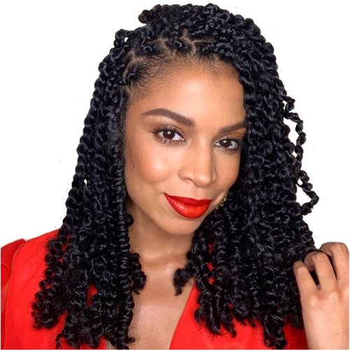 Spring Twist Hair Spring Twist Crochet Hair Spring Twist Braiding Hair 8 Inch 6 Packs 90strands For Passion Twist Butterfly Locs Crochet Braids Hair Synthetic Braiding Hair Extensions (8 Inch,1B)
