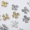 3D Alloy Bow Nail Charms for Acrylic Nails Metal Bows Gold Silver Gray Bow Knot Nail Art Charms Cute Bow Charms Kawaii Bow Nail Accessories Nail Jewels for Women Girls Daily Manicure 30pcs