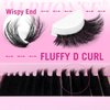 Fluffy Lash Clusters Wispy 12-20mm Cluster Eyelash Extensions 200D Thick Volume Individual Lashes D Curl Eyelash Clusters 260pcs DIY Lash Extension for Beginners by ALPHONSE