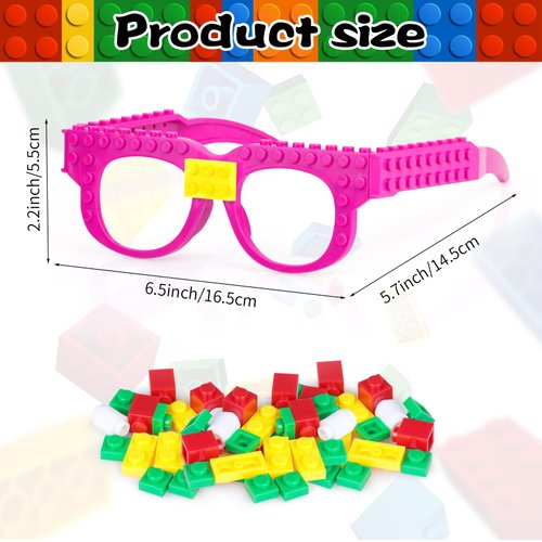 Lemicin 12 Pcs Building Bricks Glasses Building Blocks Games for Kids Birthday Party Favors Supplies, Boys Girls Carnival Party Games