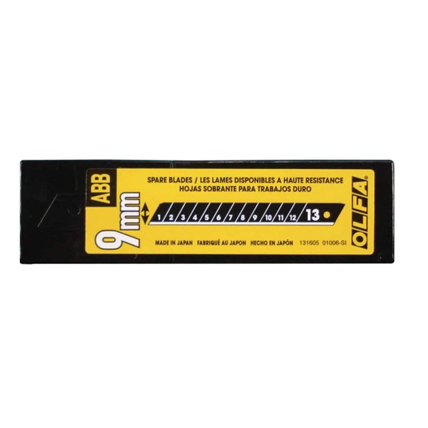 OLFA 9mm Snap Off Replacement Blades, 50 Blades (650 Segments) ABB-50B - Ultra-Sharp Black Utility Knife Replacement Blades, Fits most 9mm Utility Knives