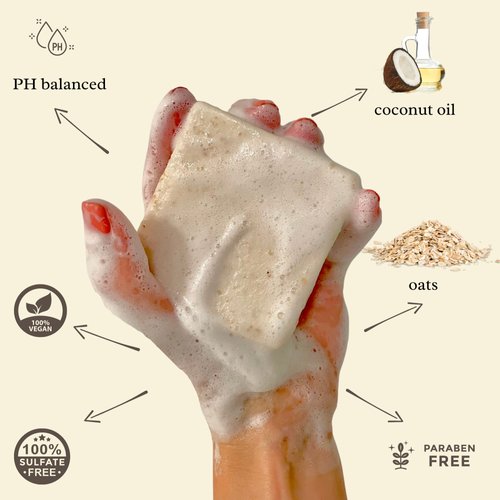 Earth is…Body Wash Bar for All Skin Types – Moisturizing Exfoliating Coconut Oil & Oats - Vegan, Plastic Free, Eco-Friendly, Compostable, Recyclable – Coconut Scent, 5oz