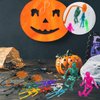 60 Pcs Halloween Stretchy Skeletons Party Favors for Kids with Sticky Spider Webs, Assorted Halloween Stretchy Toys for Kids Party Favors, Halloween Goodie Bags Filler, Pinata Filler, Game Prizes