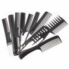 Banfluxion 10 Piece Black Professional Salon Hair Styling Barber Combs Kit Hair Barber Comb Set Plastic Fine and Wide Tooth Hair Combs for Hairdressing Stores and Styling Stores