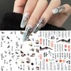 XEAOHESY 6 Sheets Chinese Classical Elements Fingernail Decals Nail Stickers Self Adhesive Ink Landscape Painting Chinese Characters Bamboo Orchid Nail Art Stickers for Women Nail Art