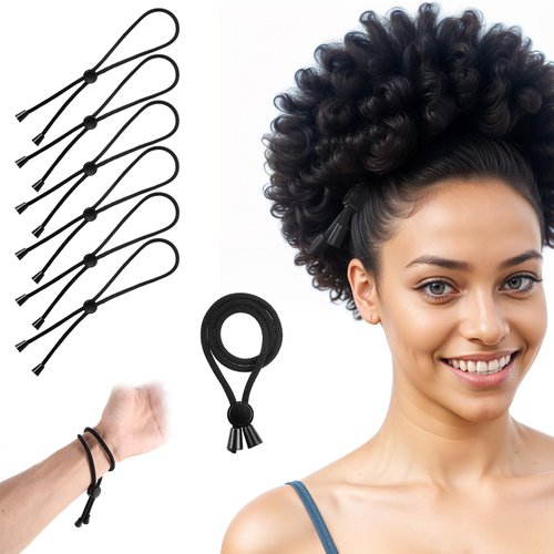 Nogeqi 8pcs Adjustable Hair Ties,Adjustable Afro loc accessories for black women,Adjustable rip t...
