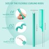 30 Pieces Flexible Curling Rods Twist Foam Hair Rollers Soft Foam No Heat Hair Rods Rollers and 1 Steel Pintail Comb Rat Tail Comb for Women Girls Long and Short Hair (Lake Green, 7 x 0.3 Inch)