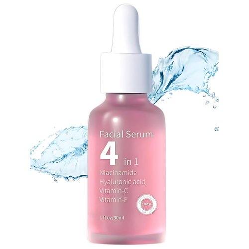 Blayne SKN 4-in-1 Premium Facial Serum with Vitamin C, Hyaluronic Acid, Niacinamide, Vitamin E for Dark Spots, Anti-Aging, Hydration, Fine Lines, Wrinkles, Acne Marks 1oz