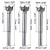 uxcell Forstner Wood Boring Drill Bits 14mm 15mm 16mm Dia. Hole Saw Carbide Alloy Steel Tip Round Shank Cutting for Hinge Plywood Wood Tool 3in1 Set