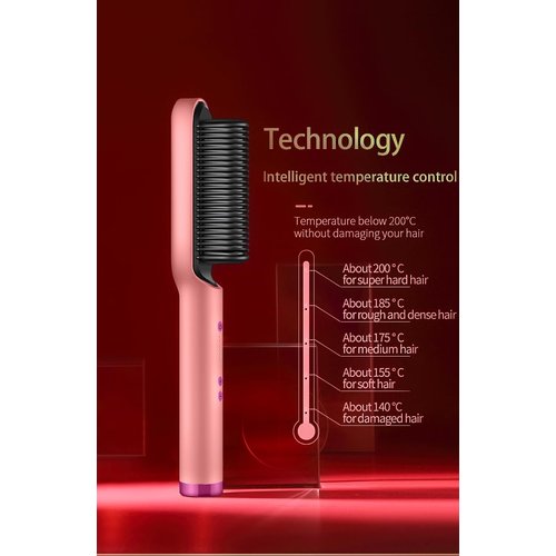 TRENDFINDER Portable Hair Straightener Brush and Comb, Flat Iron Hair Straightener for Smooth, Sleek Results, Mini Hair Straightener for Travel, Compatible with Chi & Lange, for All Hair Types