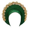 African Women's Turban Hat Stylish Gele Gemstone Headpiece, perfect for wedding parties. Auto Gele HeadtiesNigerian toe cap (Polyester, green)