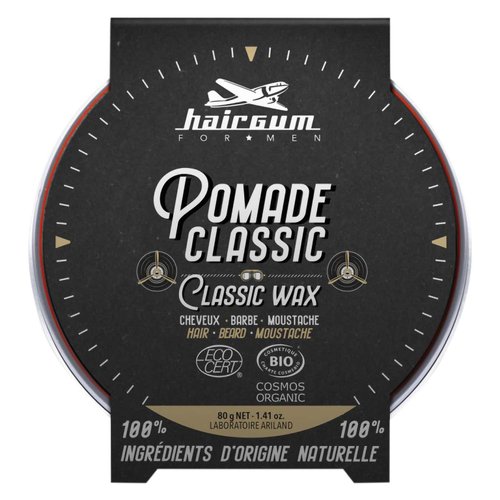 Hairgum Beard Styling Wax and Hair Pomade - Mens Classic Organic Hair Wax - Natural Hair Styling Wax with Easy Style - Firm Hold Hair Pomade for All Hair Type - High Shine Hair Wax Lasts All Day Long