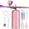 Airbrush Kit with Compressor - 48PSI High-Pressure, Non-Clogging Air Brush Set Cordless Rechargeable with 0.3mm Nozzle and Cleaning Brush for Nail Art, Makeup, Painting, and Cake Decorating