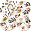 Egami 40pcs Pet Dog birthday Party Supplies,include 20 dessert plate, 20 Napkin,Used for dog birthday Party Decoration (White pet dog)