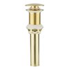 ESFORT Pop Up Sink Drain Without Overflow, Bathroom Sink Pop Up Assembly Vessel Sink Drain, Brushed Gold