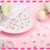 50 Pcs 3D Acrylic Flower Nail Charms Flowers Star Nail Charm for Nail Gems and Rhinestones with Pearl Beads Crystals Nail Blossom Spring Nail Supplies for DIY (White, Flower Style)
