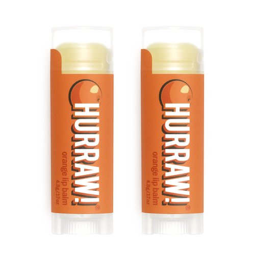 Hurraw! Orange Lip Balm, 2 Pack: Organic, Certified Vegan, Cruelty and Gluten Free. Non-GMO, 100% Natural Ingredients. Bee, Shea, Soy and Palm Free. Made in USA