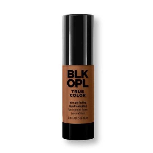 BLK/OPL TRUE COLOR Pore Perfecting Liquid Foundation, Warm Almond — enriched with Vitamins C & E, paraben-free, fragrance-free, cruelty-free