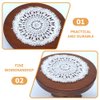 Abaodam 6pcs Dollhouse Table Mat Mini Doilies Mini House Dining Table Cover Miniature Table Mat Placemats Lace Trim Mini Accessories for Dolls Tiny Things Cloth Furniture Ob11 Crafts White