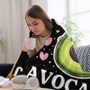 Just A Girl Who Loves Avocado Throw Blanket Cute Avocado Fruits Print Blankets Gifts for Couch Sofa Bed Stuff Decor Soft Cozy Fleece Plush Flannel Bedding for Lover Women Girls Kids Adults 40"x50"