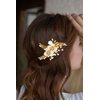 Evild Flower Wedding Hair Clips Gold Rhinestone Leaf Bridal Hair Barrettes Crystal Hair Accessories for Women