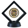 SH Challenge Coin Display Frame, 3D Floating Display Case Stand Holder, Medallion Medal Specimen Military Coin Clear Box (Black)