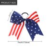 American USA Flag Cheer Bows for Girls,Red White and Blue Patriotic Flag Festival Hair Bow With Elastic Band Hair Accessories