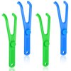 Chengu 4 Pieces Dental Floss Holder Reusable Flosser Reusable Floss Handle Holder Flossmate Handle for Oral Clearing (Blue, Green)