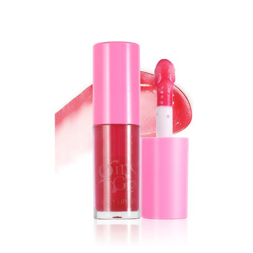 MIESCHER Jelly Glow Lip Oil Gloss, Long-Lasting Hydrating Non-Sticky Lip Oil Moisturizing Plumping Lip Gloss, Nourishing Lip Care Sheer Tinted Lip Gloss Pink Lip Balm, Vegan & Cruelty Free Makeup(6#)