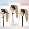 Hairro Claw Clip In Ponytails 100% Real Human Hair Ponytail Hair Extensions Jaw On Ponytail Jaw/Claw Clips Pony Tail Hairpieces For Women 14 Inch 105g #12P613 Golden Brown Mix Bleach Blonde