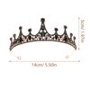 Lurrose Baroque Queen Crown Wedding Bridal Tiara Black Rhinestones Baroque Halloween Costume Prom Pageant Tiara for Women
