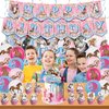 40Pcs Pink Horse Themed Birthday Party Decorations Include Banner-Backdrop-Hanging Swirls-Balloons-Cake Topper-Cupcake Toppers for Pink Horse Birthday Party Supplies