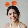 LEKTIST Pom Pom Headband - Orange, 3PCS Party Headband Fun Accessory for Women Adults Kids Costume Accessories