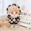 niannyyhouse Plaid Coat Fur Jeans 2-Piece Set 7.8in（20cm） Plush Doll Clothes Accessories (A-1)