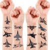 Generic 113 PCS Jet Birthday Party Decorations Fighter Jet Party Favors Supplies Aircraft Plane Airplane Military Tattoos Stickers for Kids Boys Girls Rewards Prizes, Grey, Black